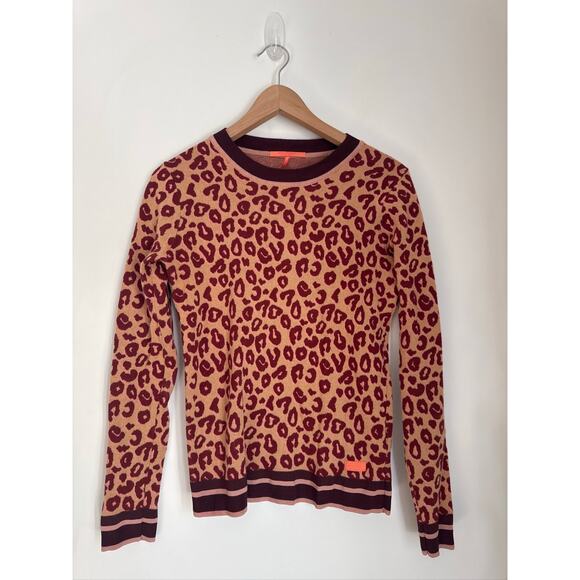 Scotch & Soda Leopard Print Knit Pullover Lightweight Sweater - Small - Picture 2 of 8